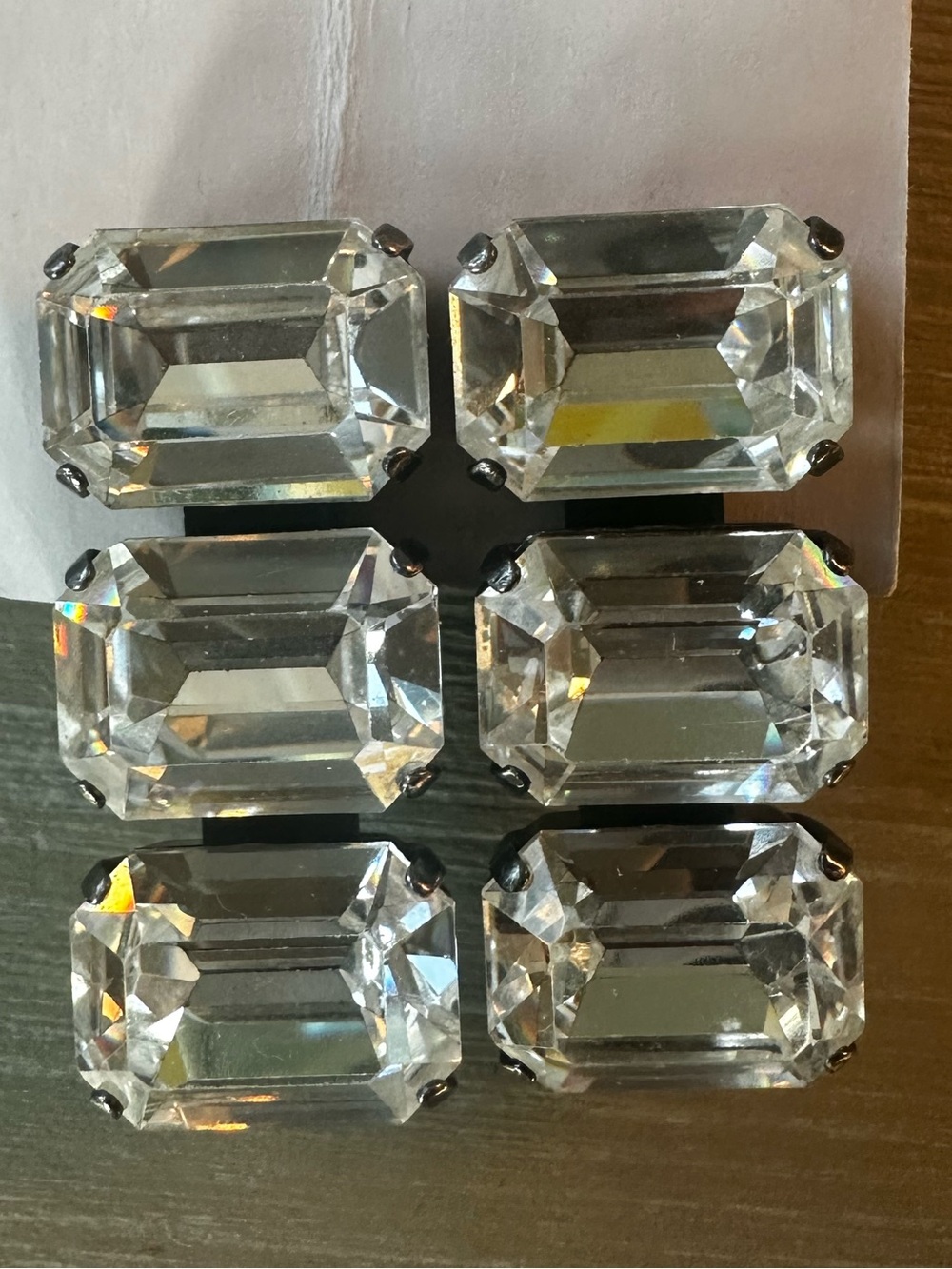 1.5 “ Clear Octagon Crystal Stud Earrings